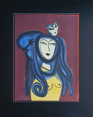 Corneille - 'Le chat sur la tête - Groot - Nieuw ingelijst kopen? Bied vanaf 690!