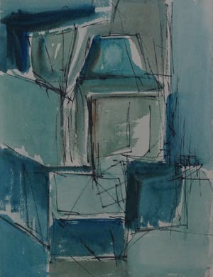 Adine Engelman - Abstracte compositie (1961), aquarel kopen? Bied vanaf 40!