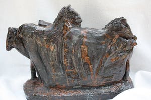 Niet of onleesbaar gesigneerd - Zeer Fraai uitgevoerde Stenen(Mineraal) Kunstenaars Paarden Sculptuur kopen? Bied vanaf 1!