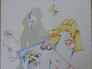 Pierre van Soest - FIGURATIE / KLEURLITHO / 51x65cm / SIG / 1977 kopen? Bied vanaf 21!