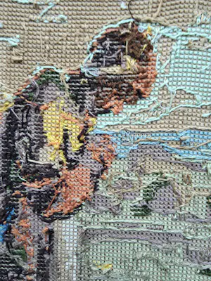 Rob Scholte - "Het Angelus" - Embroidery - 44 x 55 x 4 cm - Achterzijde gesigneerd - 2014 kopen? Bied vanaf 450!