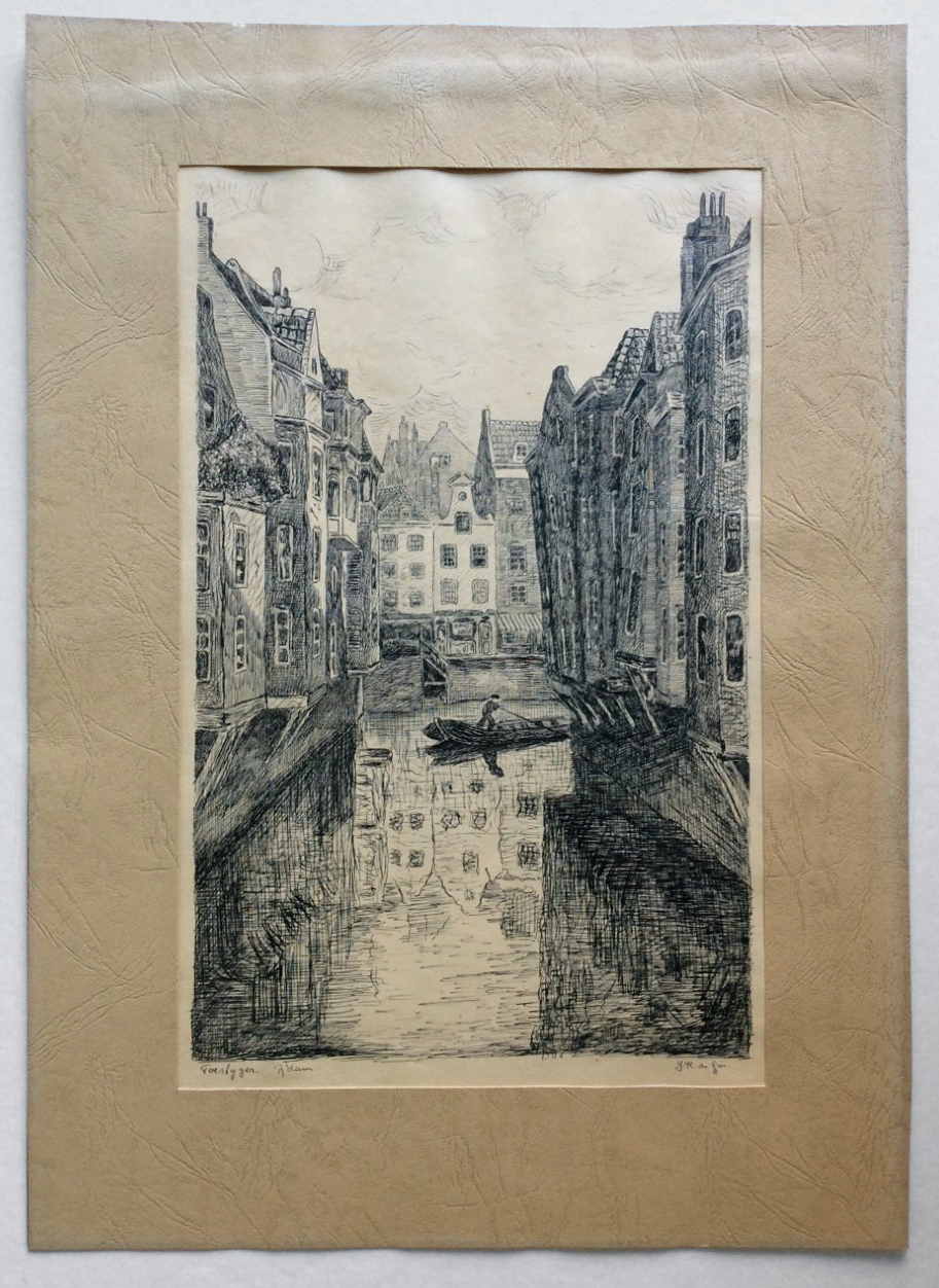 Niet of onleesbaar gesigneerd - Toestijger R'dam - pentekening kopen? Bied vanaf 1!