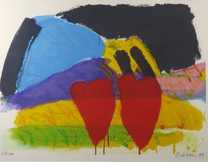 Jan Cremer - Litho, Twee harten - Ingelijst (Groot) kopen? Bied vanaf 200!