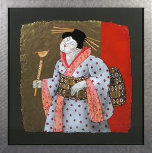 Ada Breedveld - Zeefdruk op geschept papier, Femmes Japonnaises l - Ingelijst kopen? Bied vanaf 50!