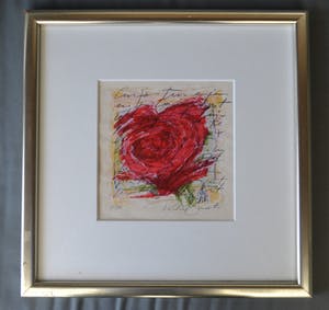 Richard Smeets - Zeefdruk - Rode roos -Handgesigneerd kopen? Bied vanaf 10!
