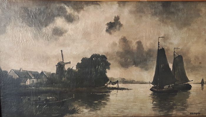 Henriëtte Hubregtse - Lanzing - Meergezicht bij avond kopen? Bied vanaf 85!