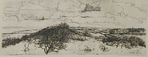 Paul van Gils - Ets, Landschap Renesse - Ingelijst kopen? Bied vanaf 1!