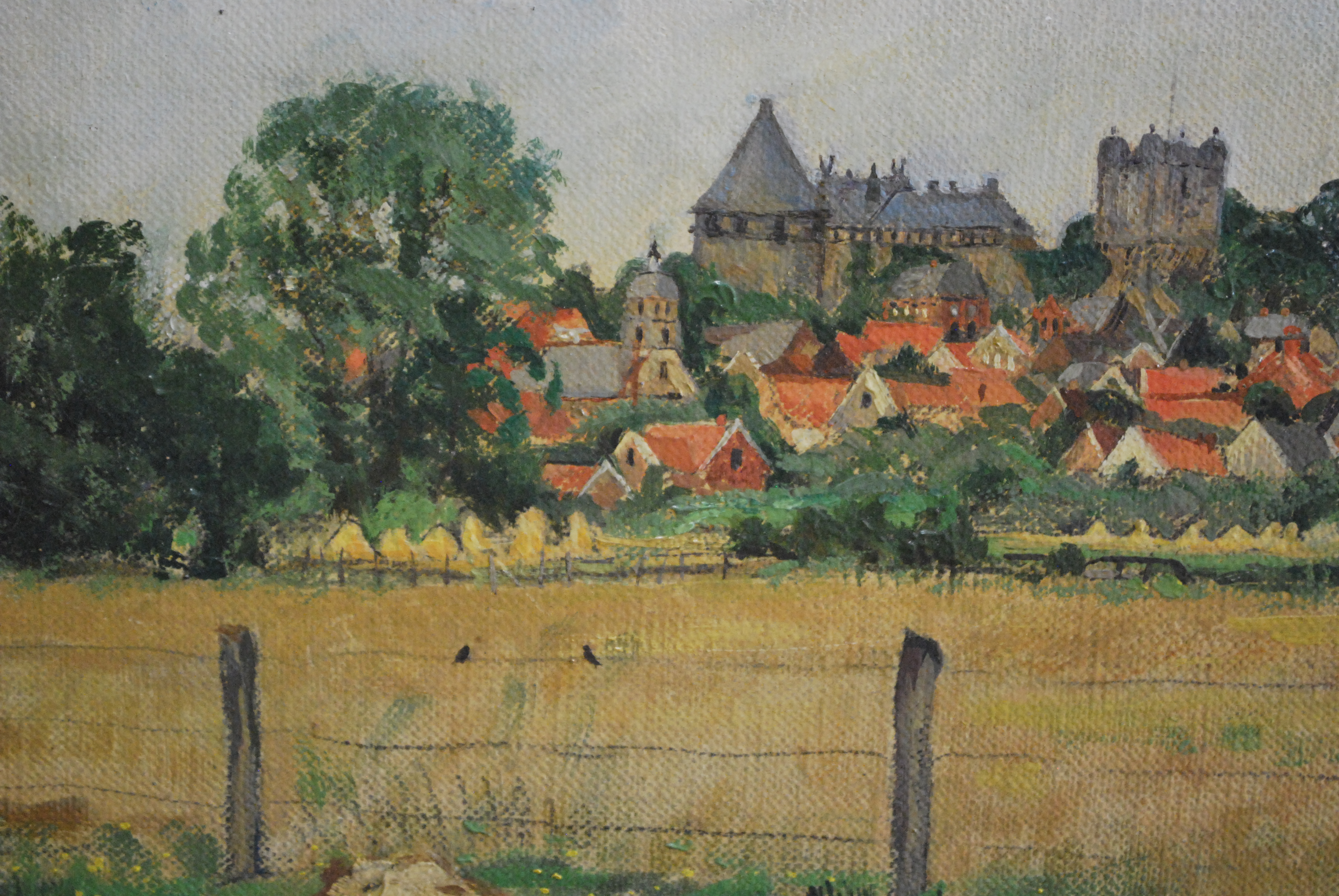 Niet of onleesbaar gesigneerd - Frans dorpsgezicht 1926 kopen? Bied vanaf 1!