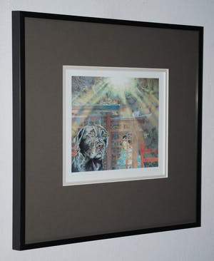 Harry Balm - potloodtekening + schilderij - beiden ingelijst kopen? Bied vanaf 40!