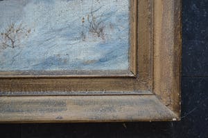 Niet of onleesbaar gesigneerd - Hollandse school (20ste eeuw) - Winters landschap - Olieverf op doek kopen? Bied vanaf 10!