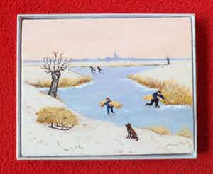 Denny Jacobs - rietsnijders-naïef realisme. verkocht voor € 59!