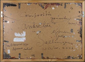 Niet of onleesbaar gesigneerd - Acryl op paneel, Compositie anarchie - Ingelijst kopen? Bied vanaf 1!