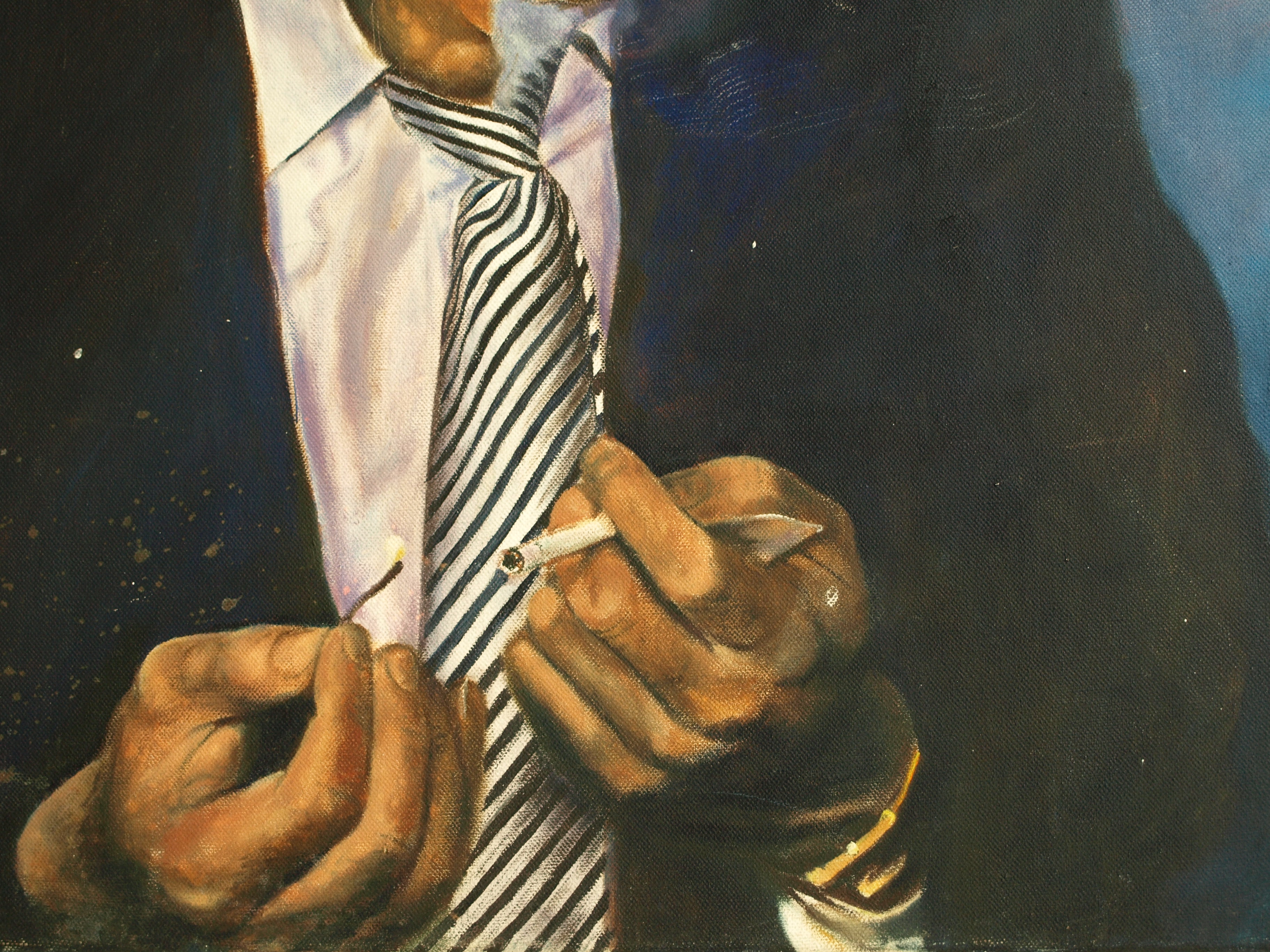 Niet of onleesbaar gesigneerd - Acrylverf op doek , Bryan Ferry ? – 60 x 50 cm - 2005 kopen? Bied vanaf 1!