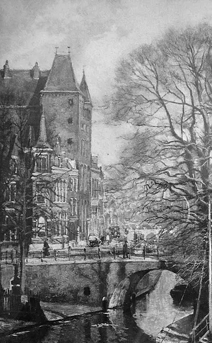 Johan Coenrad Ulrich Legner - Oudegracht Utrecht -voorjaar 1901- kopen? Bied vanaf 40!