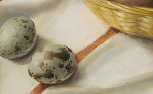 Reinout Krajenbrink - Olieverf op paneel, Stilleven met eieren kopen? Bied vanaf 500!