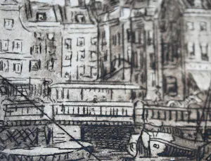 Eugene Rensburg - Leuvehaven Rotterdam, ca. 1918 kopen? Bied vanaf 75!