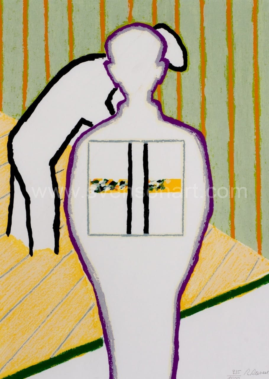 Roger Raveel - Vader en Zoon, handgesigneerde zeefdruk 1990 verkocht voor € 495!