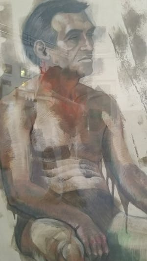 Niet of onleesbaar gesigneerd - Zonder Titel, "Man in onderbroek" kopen? Bied vanaf 1!