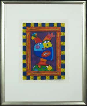 Clemens Briels - Zeefdruk, A window. There might be something behind it IV - Ingelijst verkocht voor € 100!