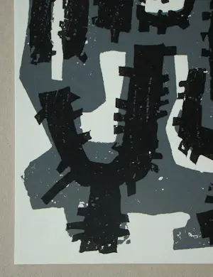 Raoul Ubac - Abstracte compositie - 1958 - Originele gegraveerde leisteenafdruk - Mourlot kopen? Bied vanaf 80!