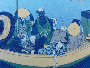 Katsushika Hokusai - Sunset across the Ryogoku Bridge kopen? Bied vanaf 75!