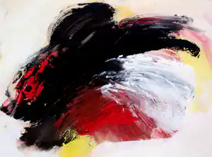 Eugene Brands - Ingelijste gouache: Compostie in 4 kleuren - 1963 verkocht voor € 1495!