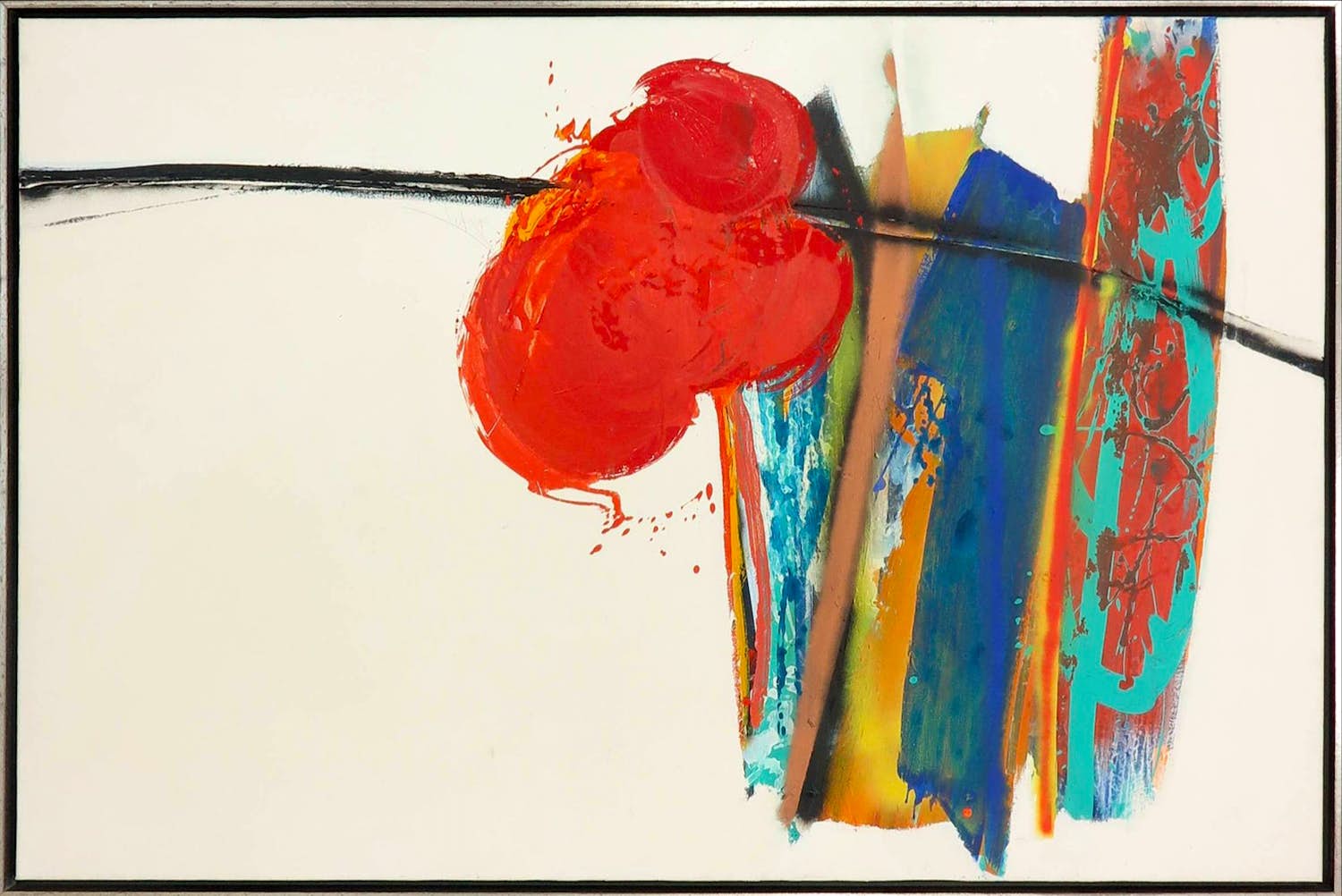 Arty Grimm - Gemengde techniek op doek, Abstracte compositie - Ingelijst (Zeer groot) kopen? Bied vanaf 600!