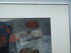 Kor Heemsbergen - Ingelijste gouache, Abstracte voorstelling – ca. 1970 kopen? Bied vanaf 80!