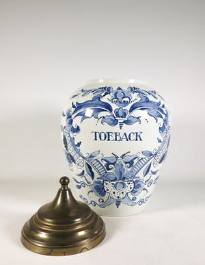 Royal Goedewaagen - Aardewerk, Tabakspot met koperen deksel kopen? Bied vanaf 1!