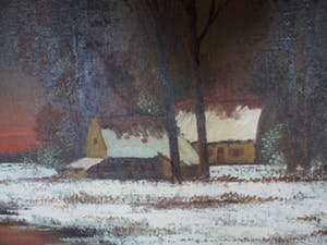 Niet of onleesbaar gesigneerd - Olie verf op doek, Winter landschap kopen? Bied vanaf 1!