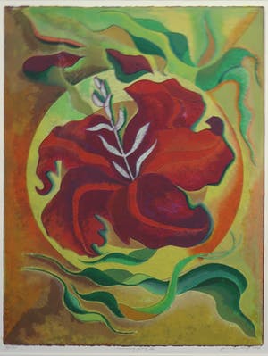 Jan van Delft - Zeefdruk, Morning glory III - Ingelijst kopen? Bied vanaf 1!