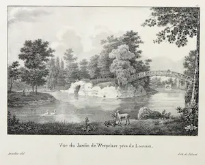 Jean Baptiste Madou - Litho, Vue du Jardin de Wespelaer près de Louvain kopen? Bied vanaf 20!