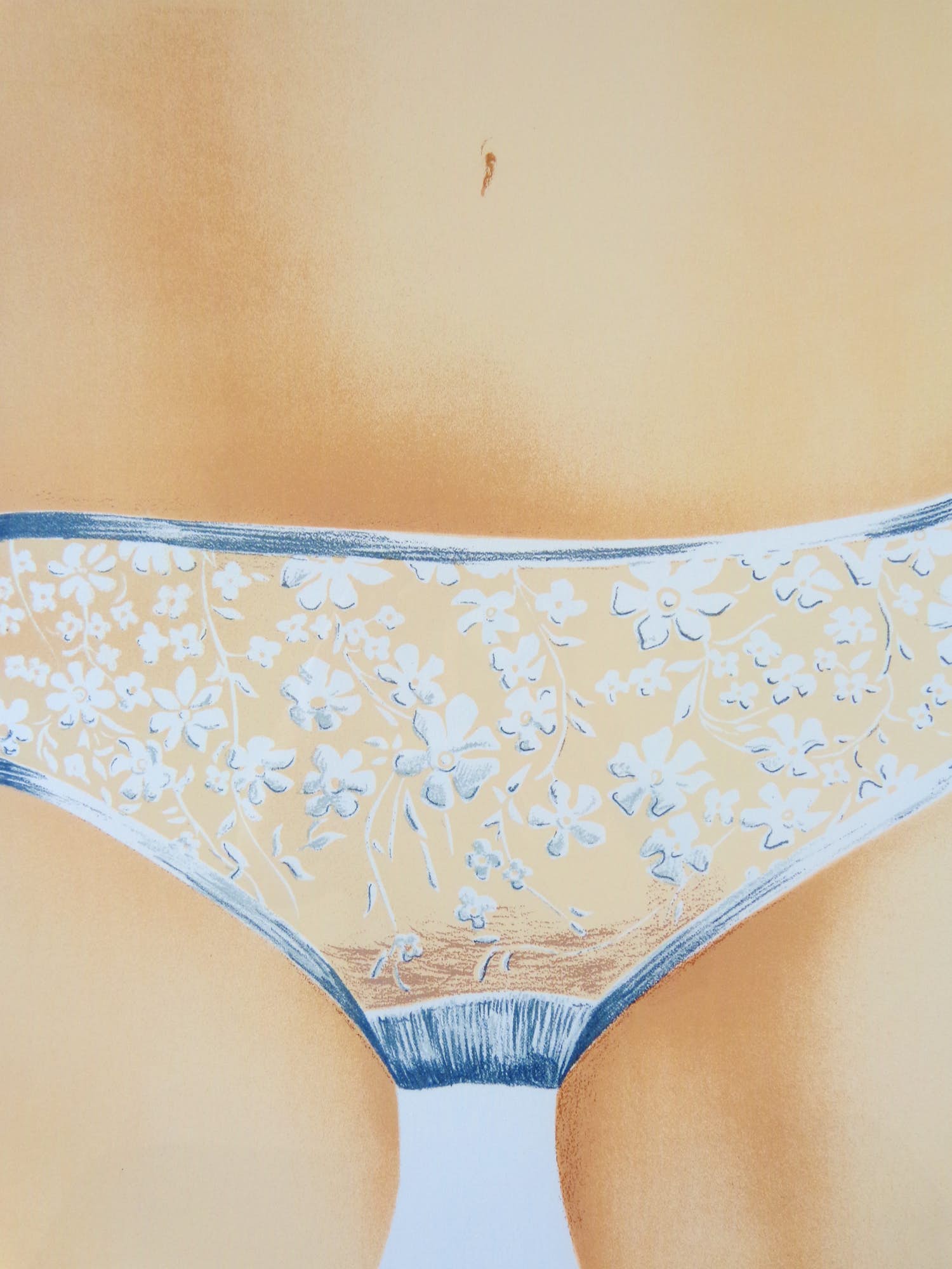 Max Selen - ONDERBROEKJE / KLEURLITHO / 70x53cm / KADER / SIG / 1976 kopen? Bied vanaf 30!