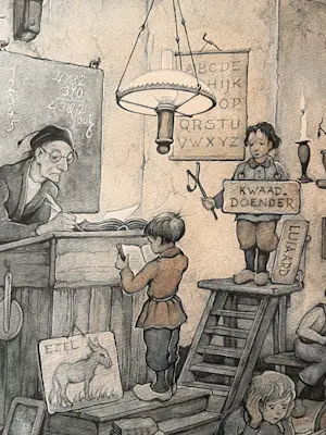 Anton Pieck - Lithografie "Klasje" kopen? Bied vanaf 50!