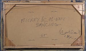 Jan Bollaert - Gemengde techniek op papier, Mickey & Minnie dancing - Ingelijst kopen? Bied vanaf 50!