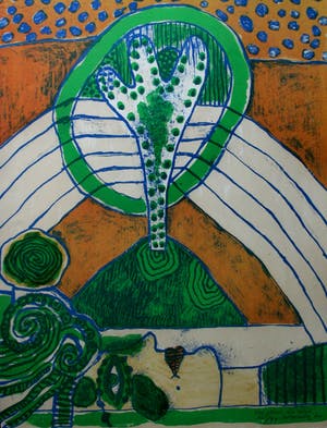 Corneille - ingelijste litho: Une fleur, un reve - 1971 kopen? Bied vanaf 395!