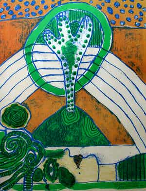 Corneille - ingelijste litho: Une fleur, un reve - 1971 verkocht voor € 395!