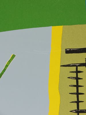 Harrie Gerritz - Zeefdruk, Landschap met hek en bloemen kopen? Bied vanaf 1!
