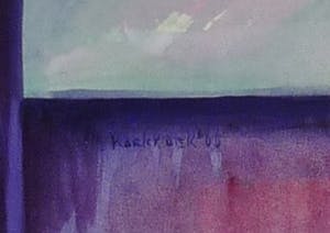 Henk Koekkoek - Zittende vrouw in paarse omgeving. kopen? Bied vanaf 35!