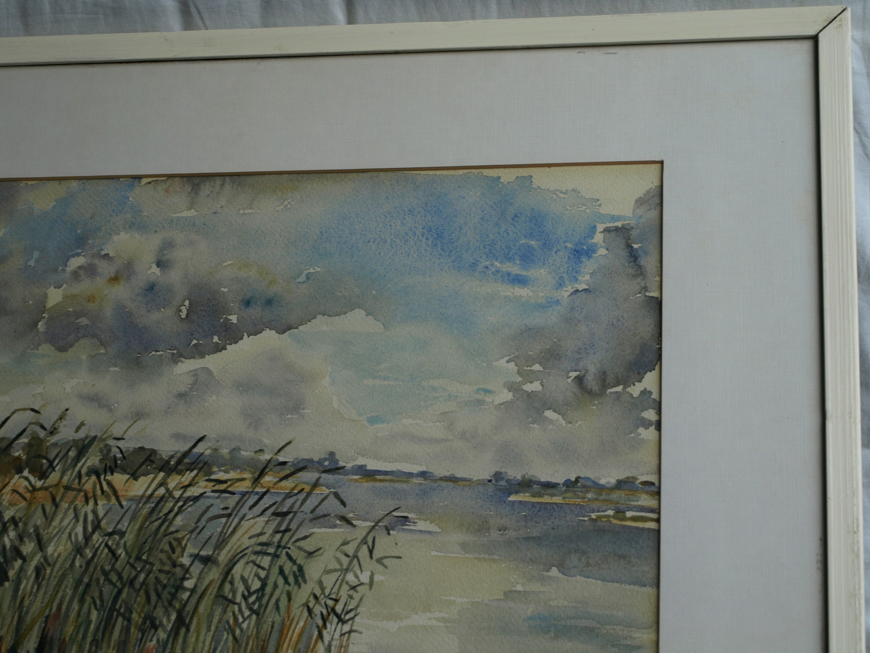 Niet of onleesbaar gesigneerd - Aquarel , Rietkraag – Watergezicht - gesigneerd & ingelijst – 1964  kopen? Bied vanaf 1!