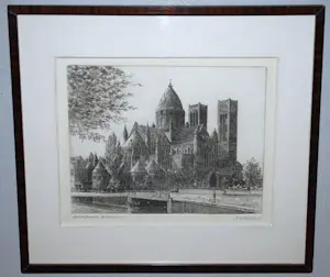 Antoon Hemert - St. Bavo kathedraal Haarlem - ets kopen? Bied vanaf 50!