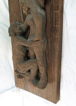 Klaas Pijlman - Chamotte / Aardewerk op paneel , Levensboom - ca. 1970 kopen? Bied vanaf 40!