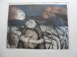 Ria Zurne - kleurenets 'Confrontatie in de geestentuin' kopen? Bied vanaf 25!