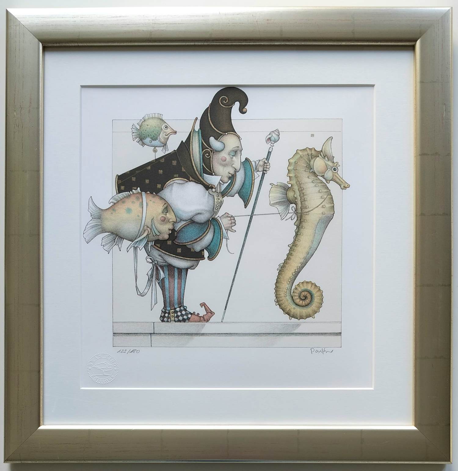 Michael Parkes - The Seahorse Collector - gesigneerde ingelijste steendruk kopen? Bied vanaf 495!