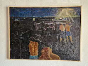 Jan Groenestein - Groot expressionistisch olieverf - "verblindend licht / nachtlandschap" 1960 kopen? Bied vanaf 126!