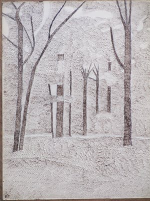 Dirk Arnoldus Tavenraat - Twee Boslandschappen - Inkttekeningen kopen? Bied vanaf 1!