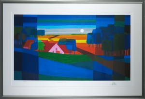 Ton Schulten - Zeefdruk, Door de velden - Ingelijst (Groot) kopen? Bied vanaf 350!