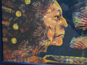 Espen Hagen - Grote ingelijste zeefdruk , American Indian – 1994 kopen? Bied vanaf 100!