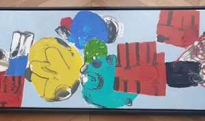 Jurjen de Haan - Verfgespuis - Olieverf op doek -2002 - zeer groot - 50 x 200 cm kopen? Bied vanaf 750!