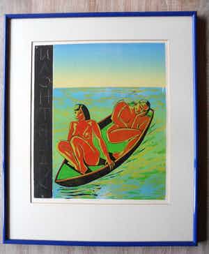 Leon Janssen - Houtsnede. Titel, Nachtblad. verkocht voor € 70!